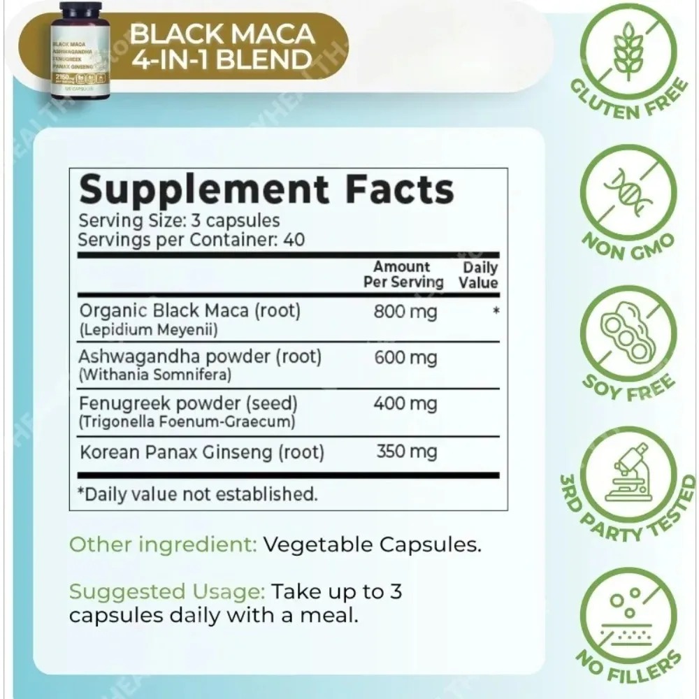 4-in-1 Biologische Zwarte Maca - Valerian Root Capsule recensie en prijs