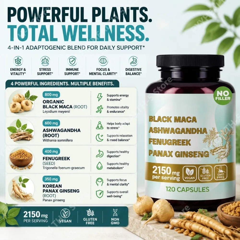 4-in-1 Biologische Zwarte Maca - Valerian Root Capsule recensie en prijs